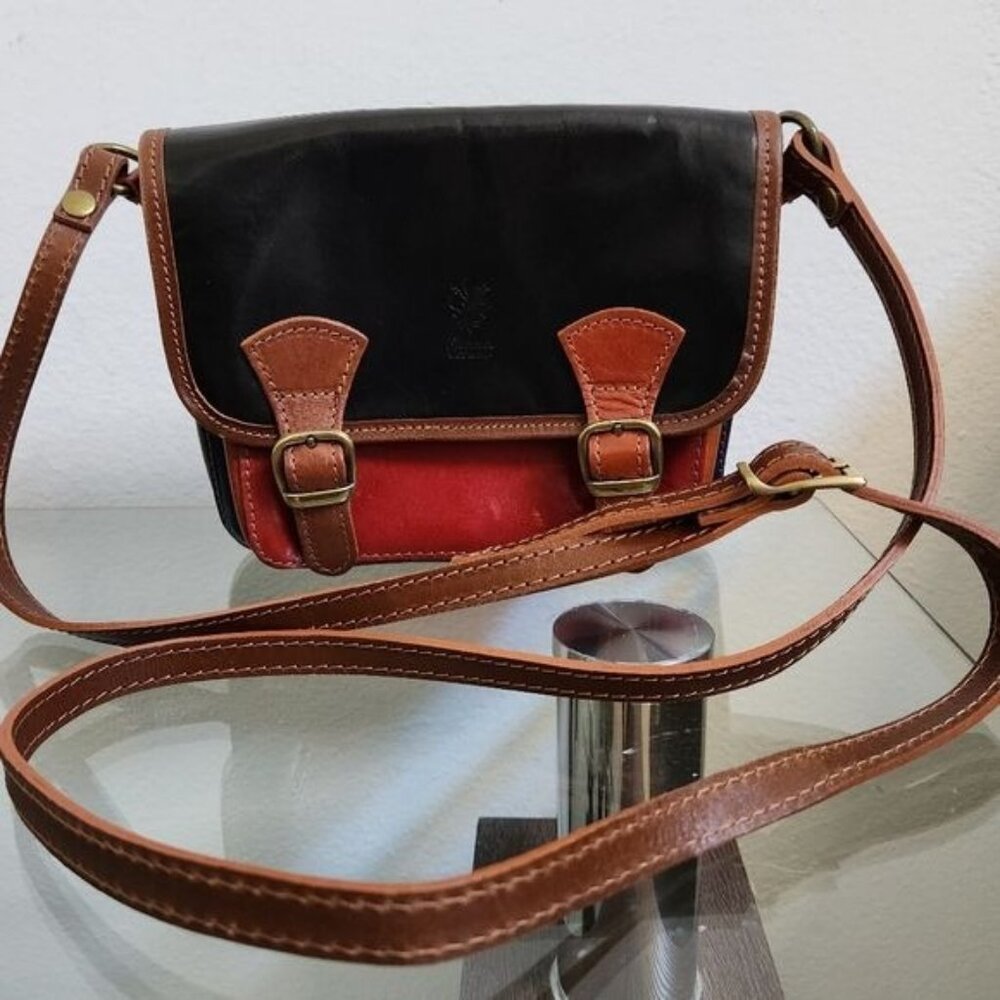 Florencia MADE IN ITALY Small Leather Handbag Black, Burgundy ,Brown and…